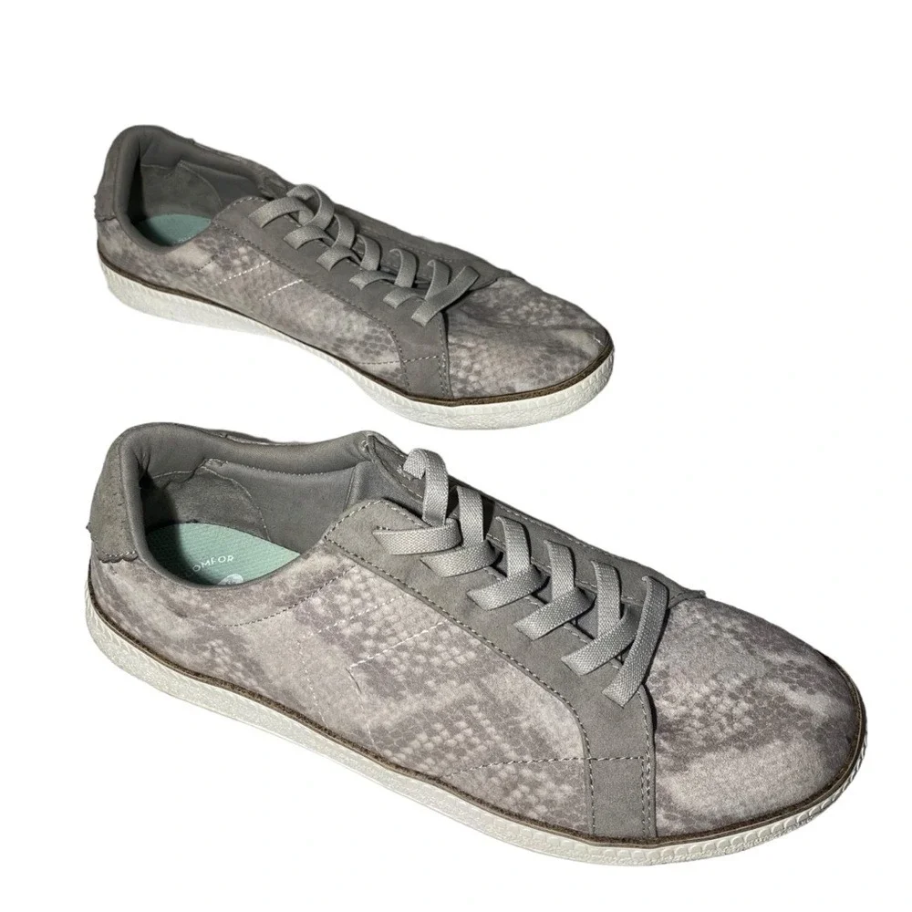 Dr. Scholls Women's Size 11 Seaside‎ Gray Snake Print Casual Sneakers